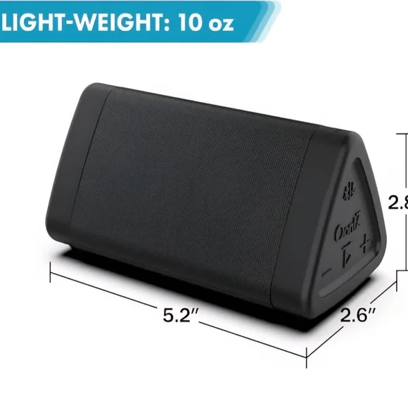 Black Oontz Angle 3 Waterproof Portable Bluetooth Speaker